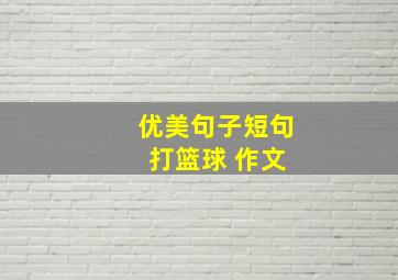 优美句子短句 打篮球 作文